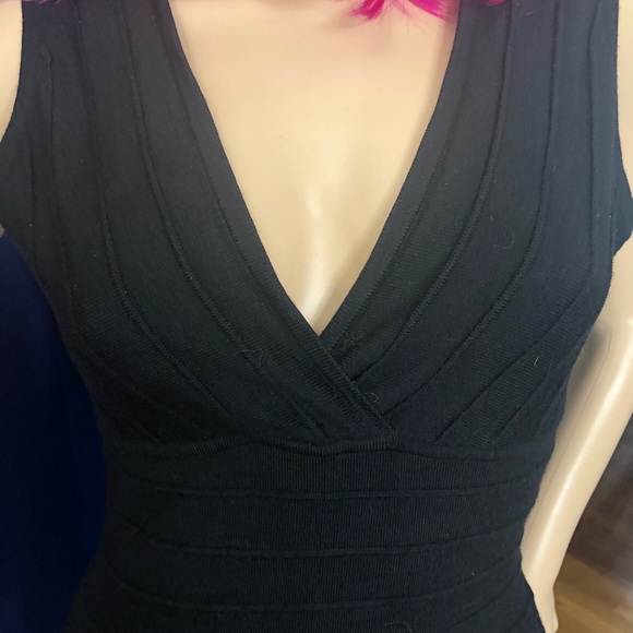 BCBG MaxAzria black sleeveless wool mini dress - Picture 3 of 6